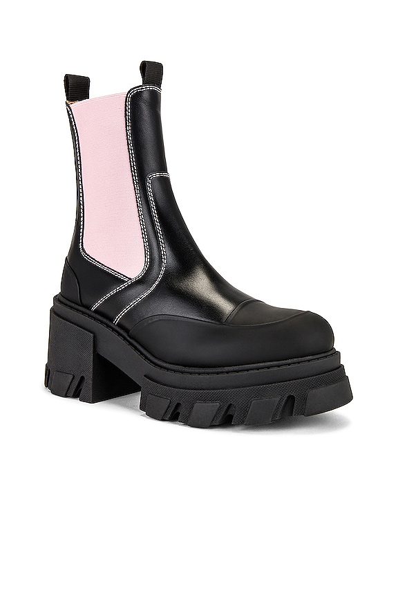 view 2 of 5 Chunky Heel Chelsea Boot in Black & Pink