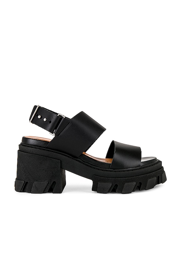 Ganni Cleated High Heel Sandal in Black | REVOLVE