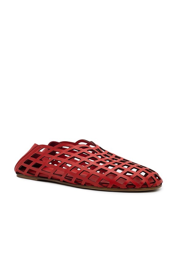 view 2 of 3 x Helsa Peek-a-boo Ballerina Flat in Red