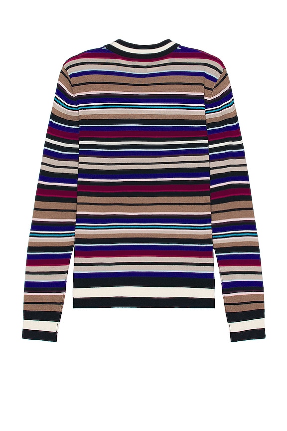 view 2 of 3 RAS DE COU MERINO in Navy Pink Multi Stripe