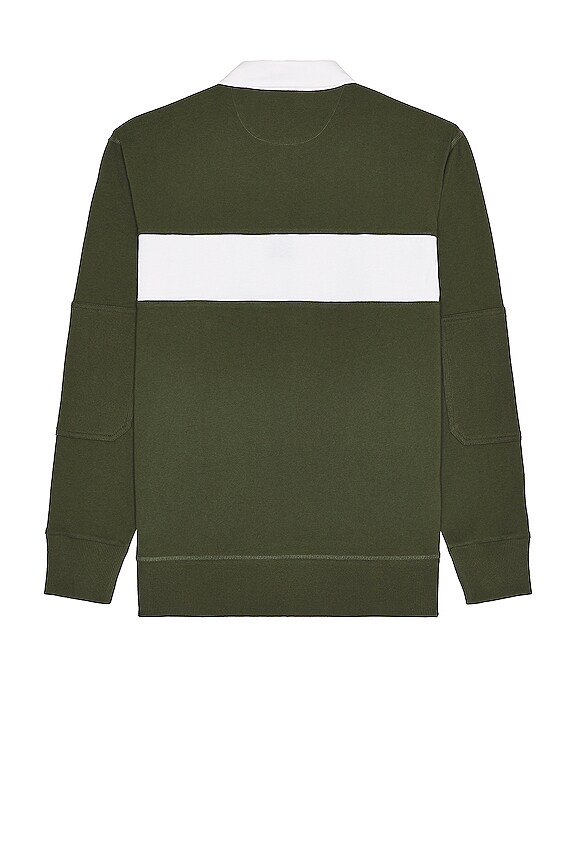 view 2 of 4 Long Sleeve Rugby Chest Stripe Tee in Kombu Green