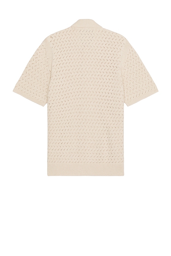 view 2 of 4 Essex Short Sleeve Open Knit Shirt in Oatmeal