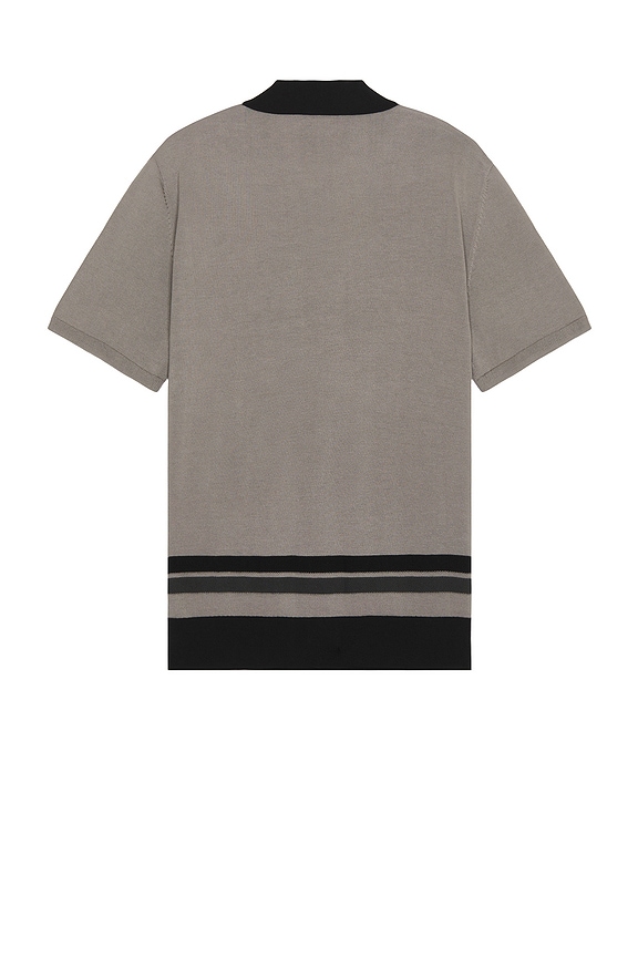 view 2 of 3 Essex Short Sleeve Stripe Knit Shirt in Heather Grey