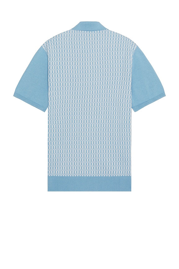 view 2 of 4 Essex Short Sleeve Geo Knit Shirt in Dusk Blue