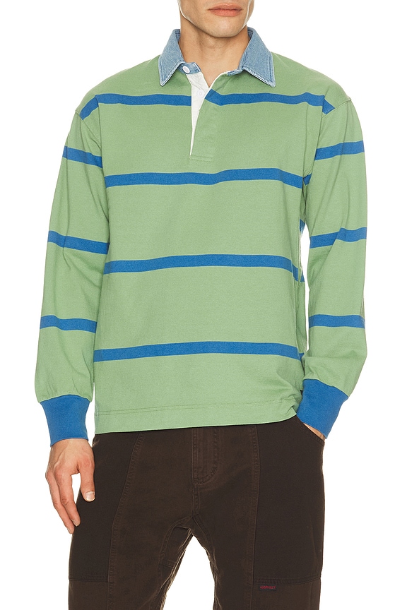 view 1 of 4 CHEMISE in Olive & Blue