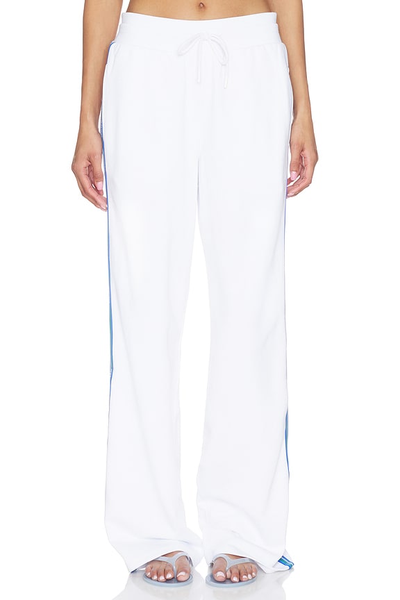 view 2 of 7 Logo Tape Straight Sweatpant in Optic White & Blue