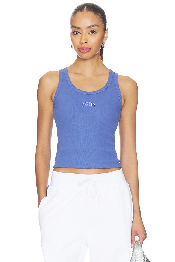 view 1 of 5 Rib Logo Lounge Tank Top in Blue