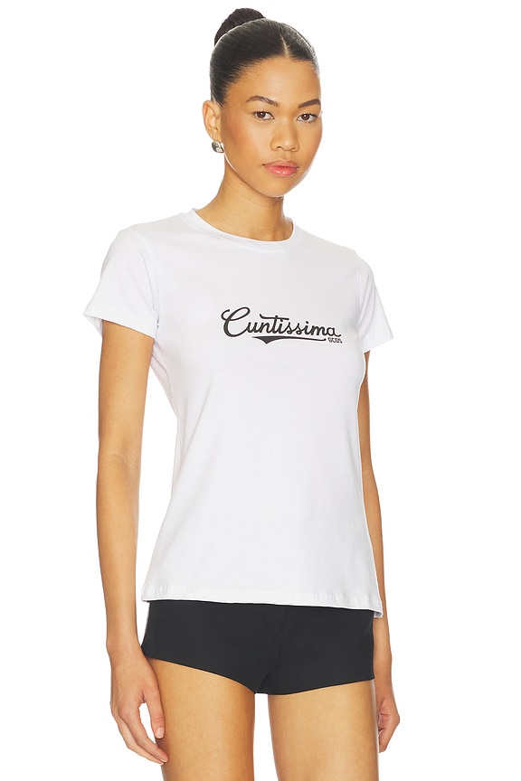 view 2 of 4 Cuntissima Slim T-shirt in Optic White & Black