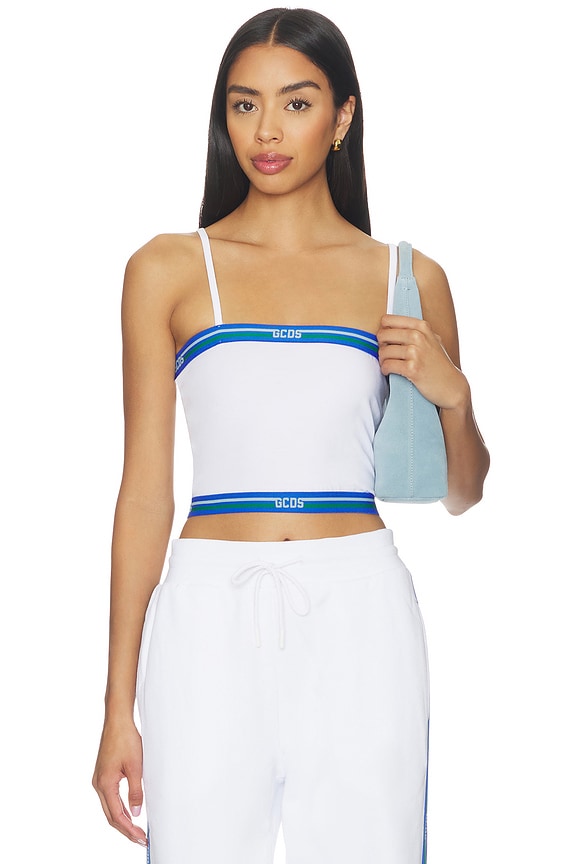 view 1 of 5 Logo Tape Mini Top in Optic White Blue