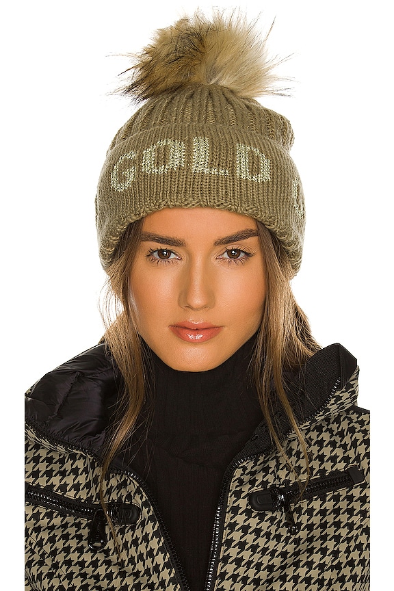 view 1 of 3 Hodd Faux Fur Beanie in Gold