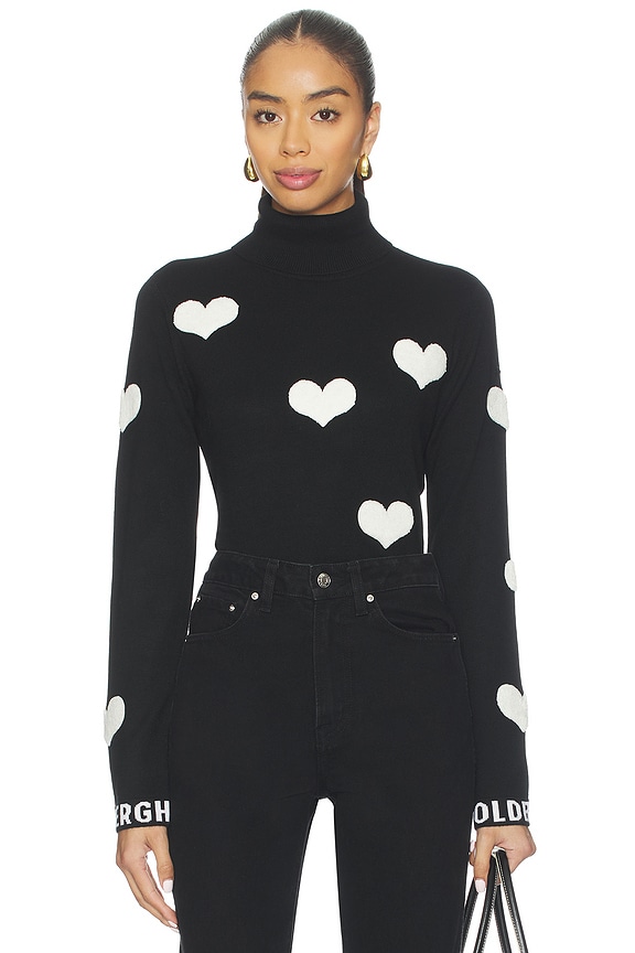 view 1 of 4 Bacio Long Sleeve Knit Sweater in Black & White