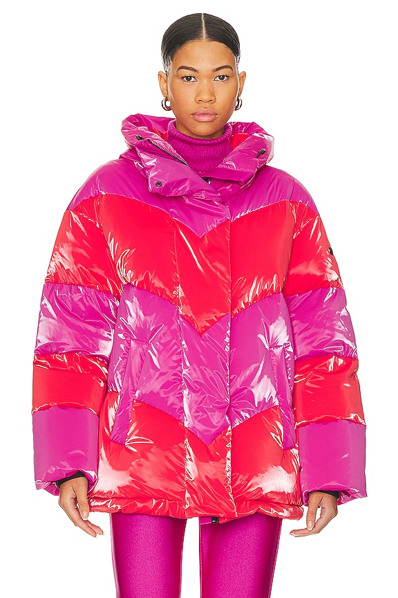 view 2 of 6 Candy Cane Ski Jacket in Rainbow Passion Pink