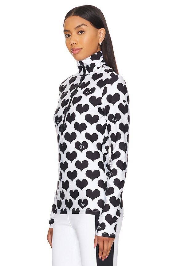 view 2 of 5 Chrie Hearts Ski Pully in Black & White
