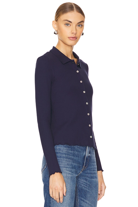 view 2 of 4 КАРДИГАН LETTUCE HEM in Navy