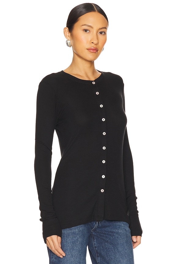 view 2 of 4 Ribbed Cardigan in Black