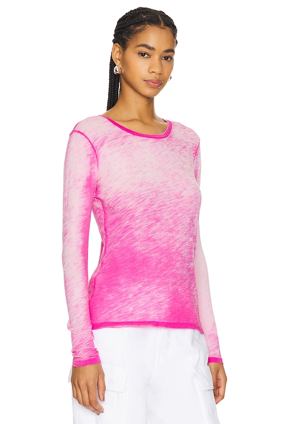 view 2 of 4 Long Sleeve Crew Tee Shirt in Raspberry