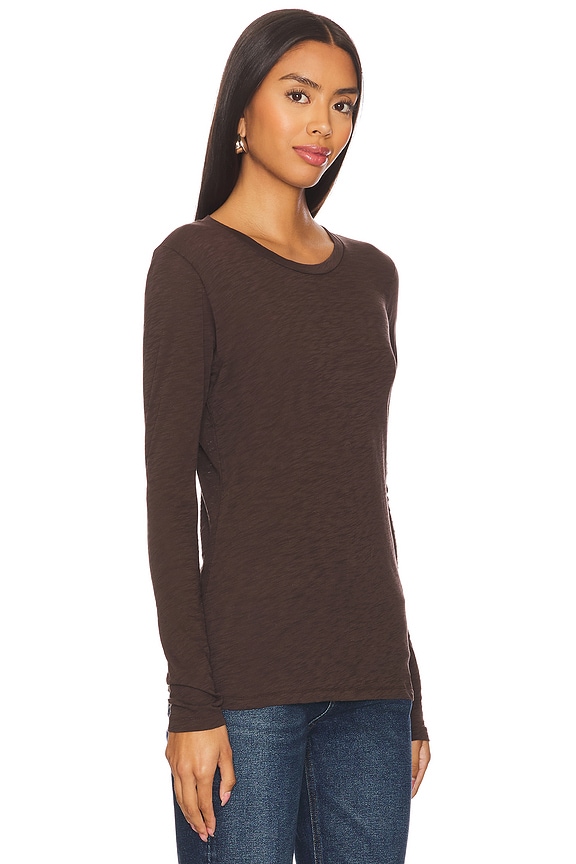 view 2 of 4 Long Sleeve Classic Crew Top in Coffee