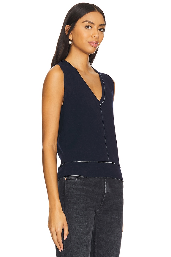 view 2 of 4 Double Face Vest in Navy & Grey Heather
