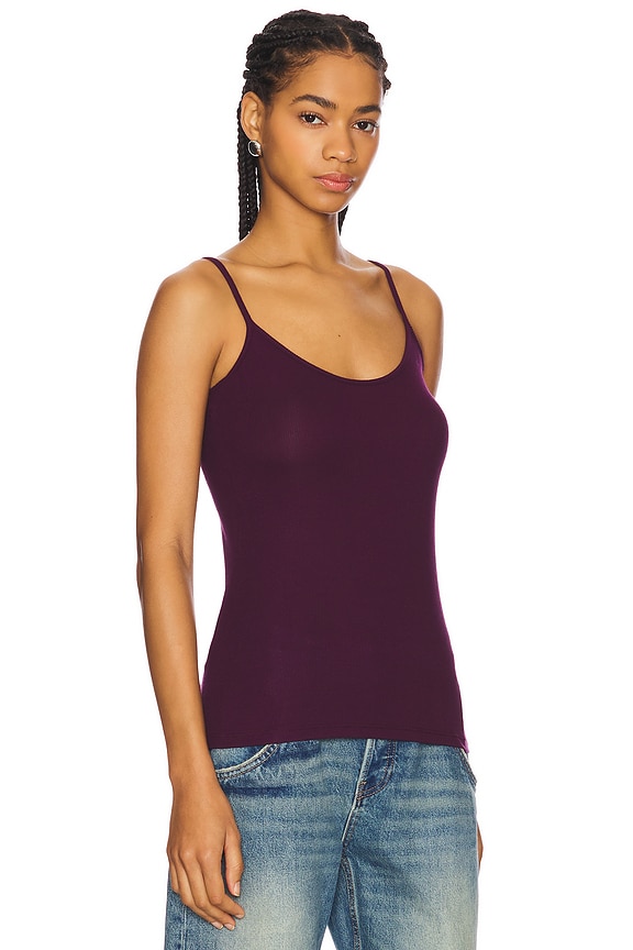 view 2 of 4 Ribbed Cami in Aubergine