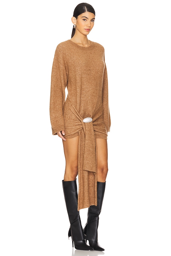 view 2 of 4 Belted Sweater Dress in Camel