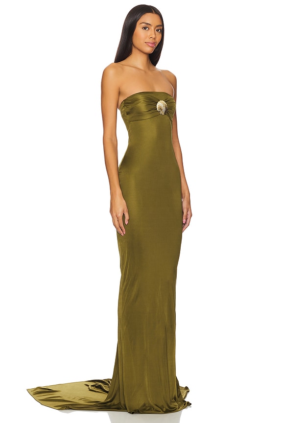 view 2 of 3 Strapless Gown in Olive