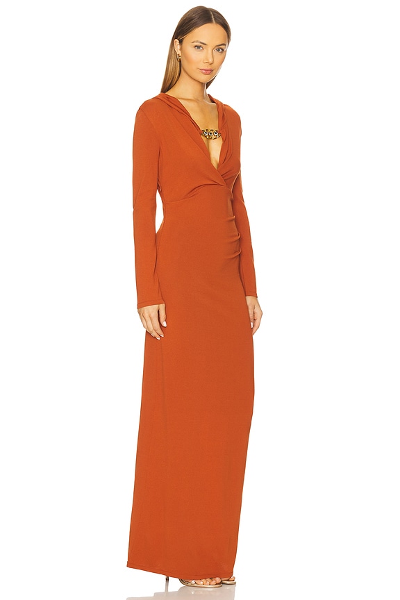 view 2 of 3 Long Sleeve Maxi Dress in Brown