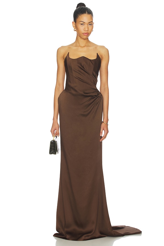 view 1 of 4 Long Dress in Brown
