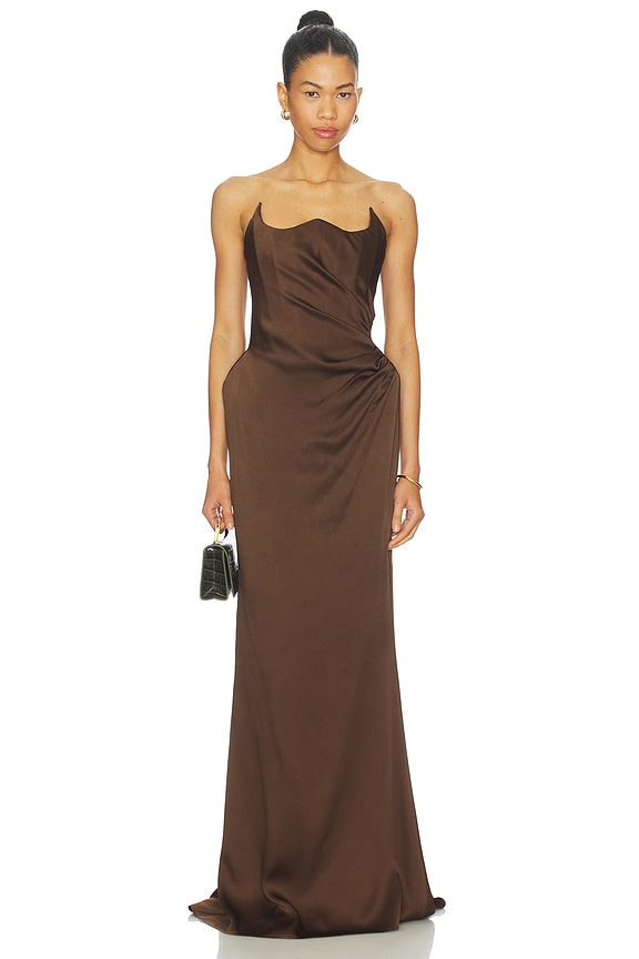 view 2 of 4 Long Dress in Brown