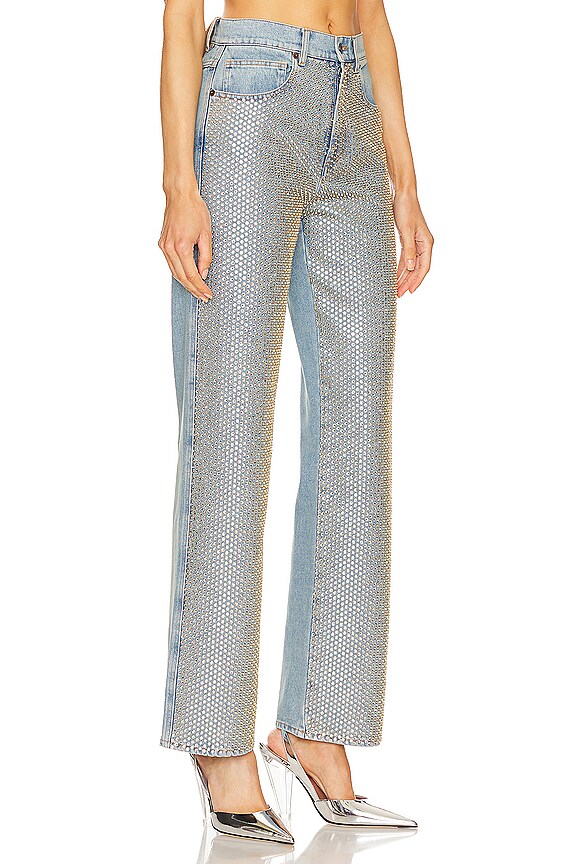 view 2 of 5 스팽글 스트레이트 레그 진 in Blue