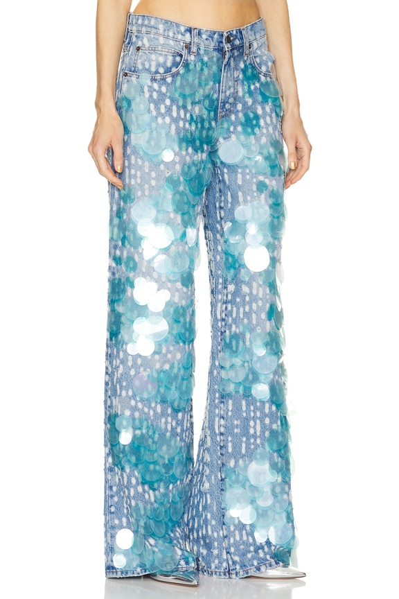 view 2 of 5 Sequin Wide Leg in Blue
