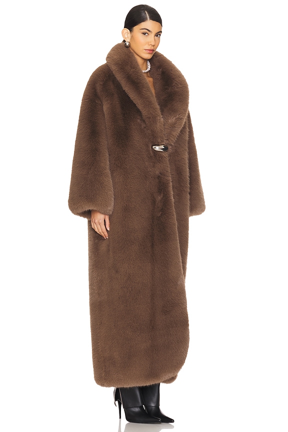 view 2 of 3 Faux Fur Coat in Brown