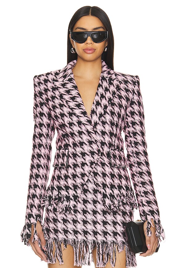 view 2 of 6 Fringe Blazer in Pink & Black
