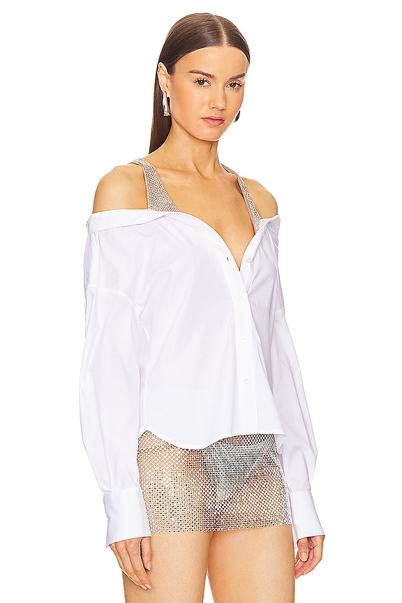 view 2 of 5 オフショルダーボタンダウン in White