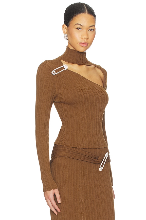 view 2 of 5 Cutout Top in Brown