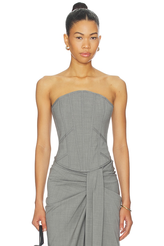 view 1 of 4 Bustier Top in Grey