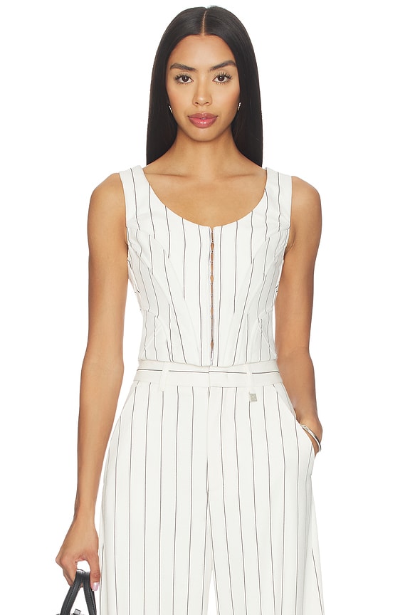 view 1 of 4 Bustier Top in White & Black