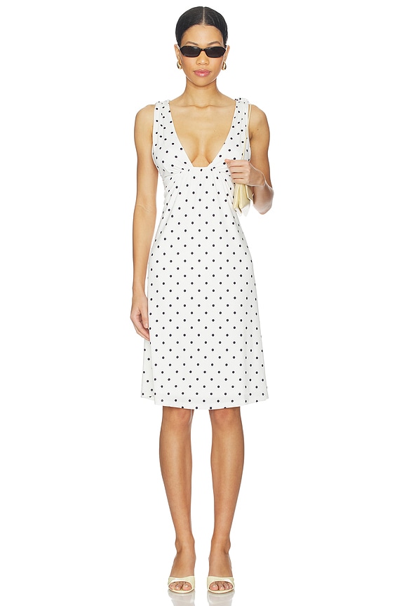 view 2 of 4 ROBE SABRINA in White Polka Dot