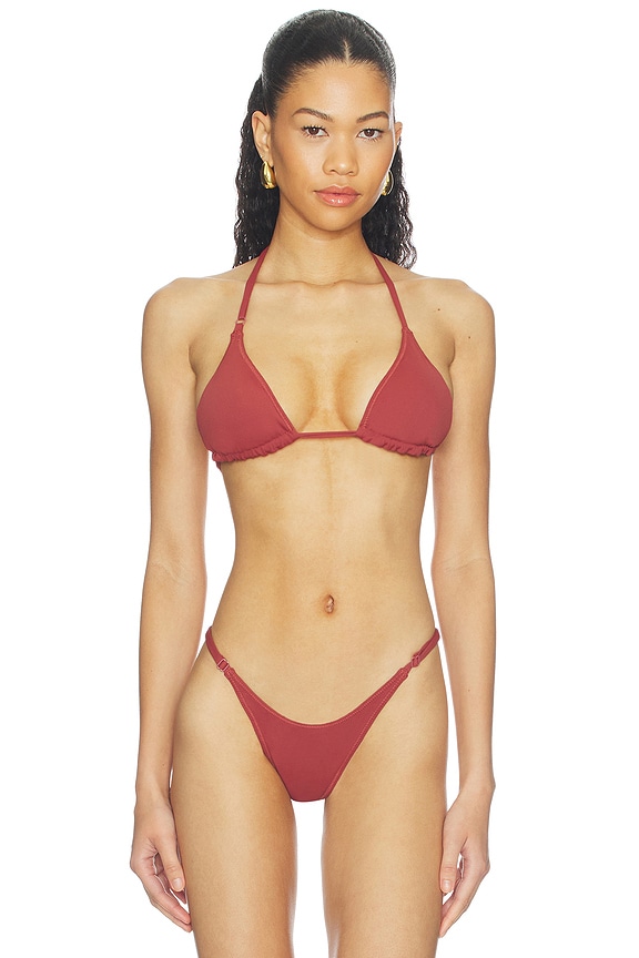 view 1 of 5 Triangle Bikini Top in Copper