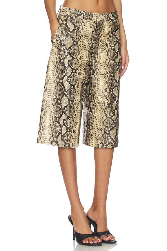 view 2 of 6 Allis Mid Waist Snake Shorts in Pale Khaki Snake