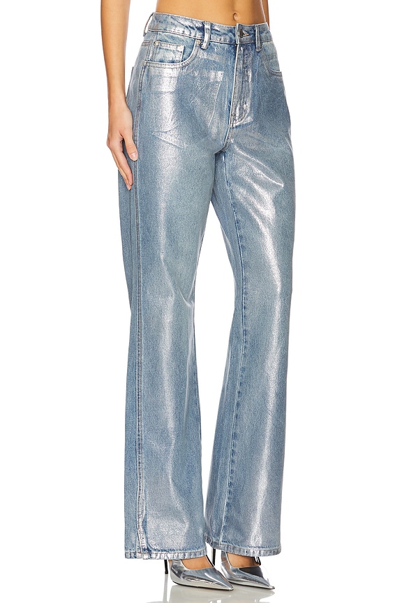 view 2 of 6 Coaty Straight Jeans in Coated Silver Blue
