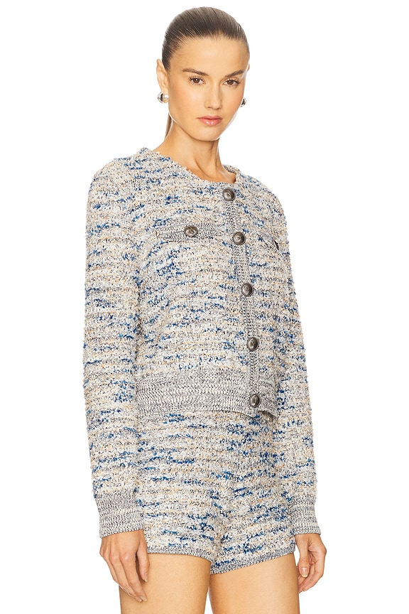 view 2 of 5 Cannie Cardigan in Blue & White Mix