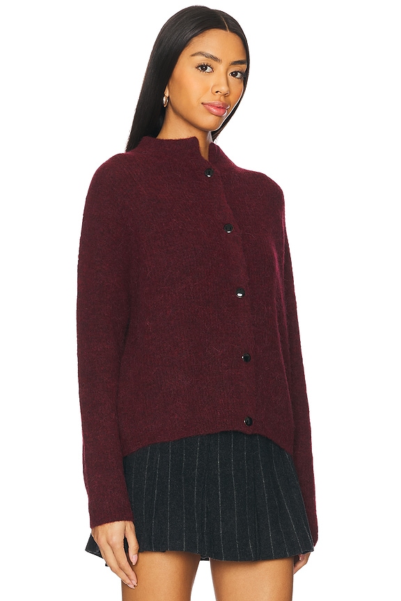 view 2 of 4 Alpha Short Cardigan in Blood Red Melang