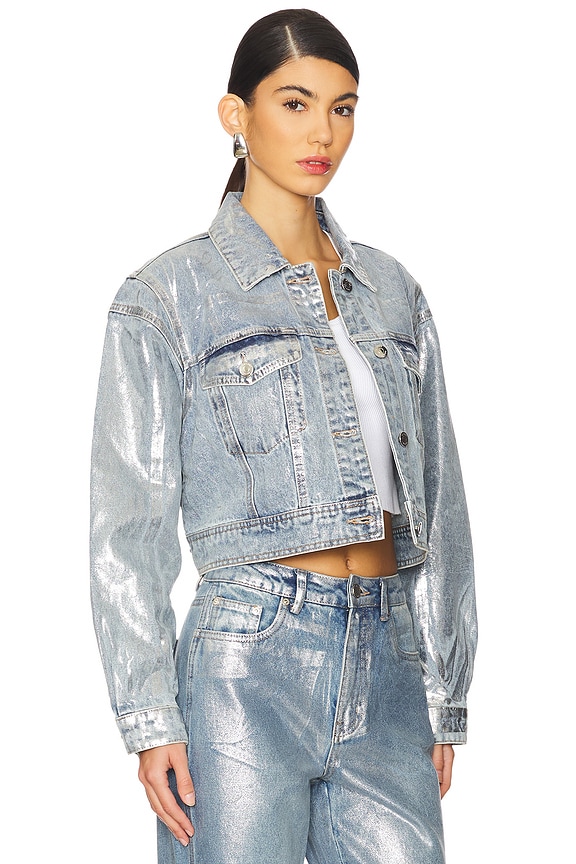 view 2 of 4 Coaty Jacket in Coated Silver Blue