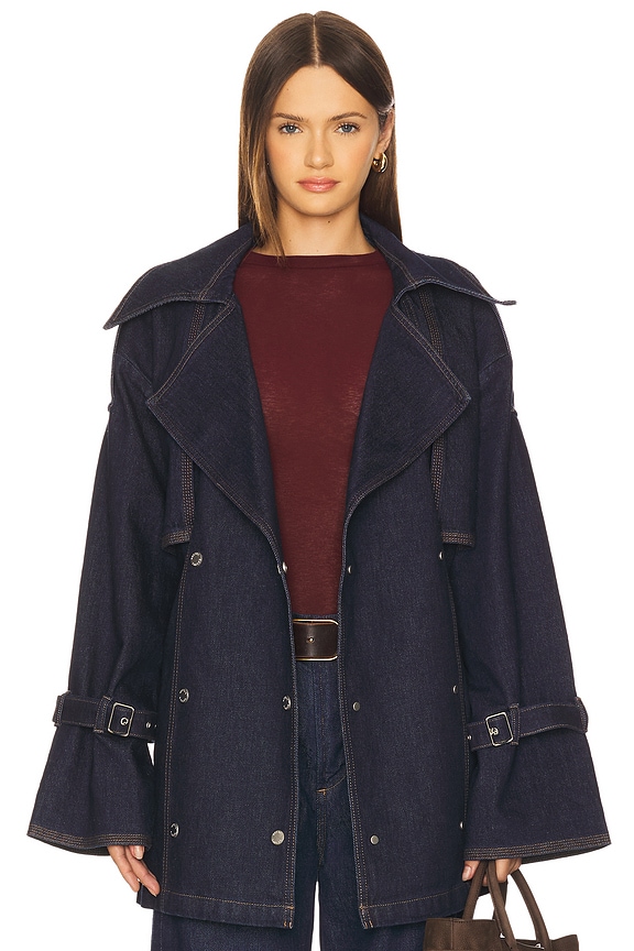 view 2 of 5 Summer Trenchcoat in Unwashed Denim