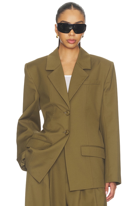view 2 of 5 Olivia Oversized Blazer in Military Olive Green