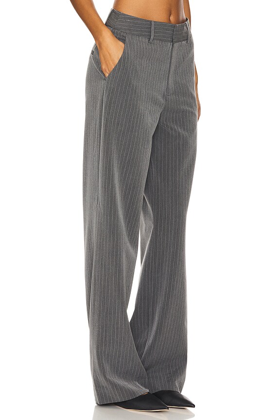 view 2 of 6 PANTALONES JOELLE in Grey Pinstripe