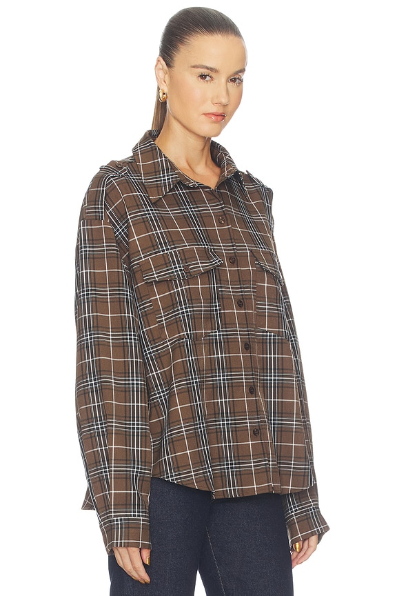view 2 of 5 Leya Shirt in Green Olive Check