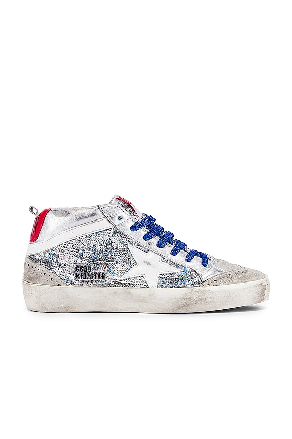 view 1 of 6 Mid Star Sneaker in Silver & White