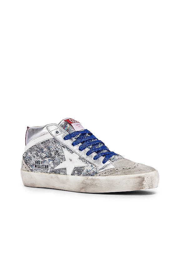view 2 of 6 Mid Star Sneaker in Silver & White