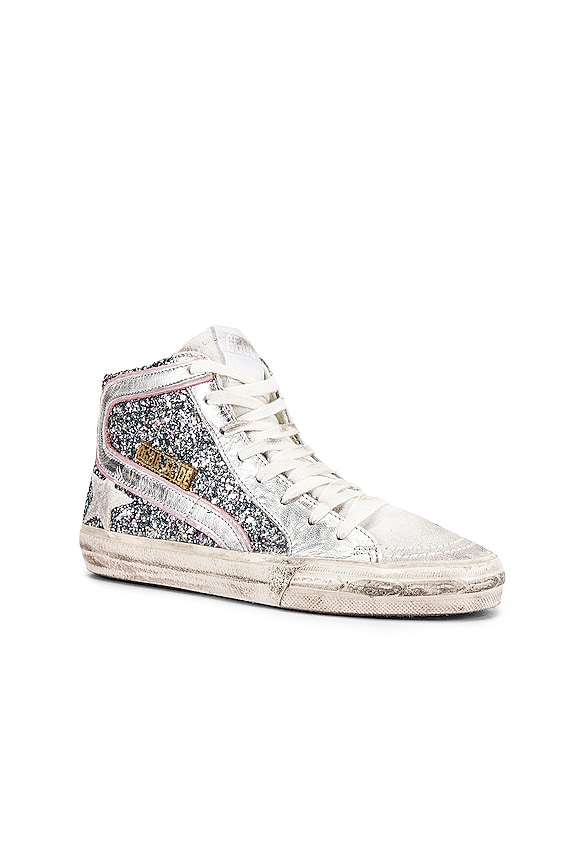 view 2 of 6 SNEAKERS SLIDE in Sparkling Glitter, Pink & White Star